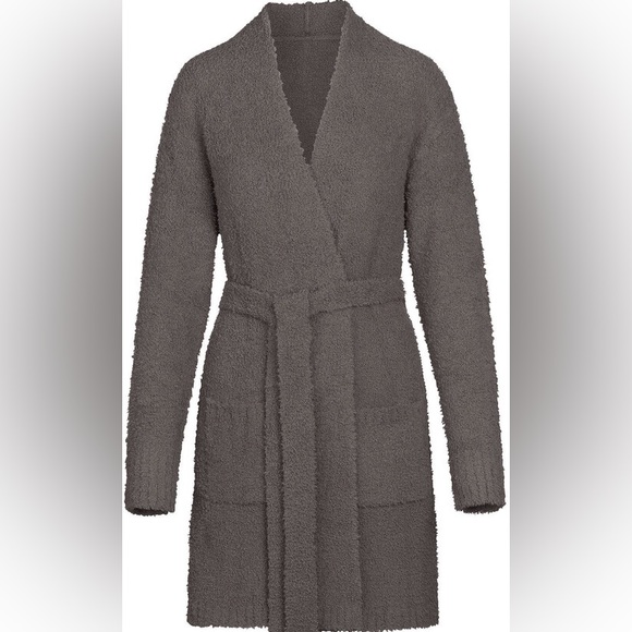 SKIMS Cozy Knit Short Short Robe Smoke Grey Size L/XL - Picture 1 of 10